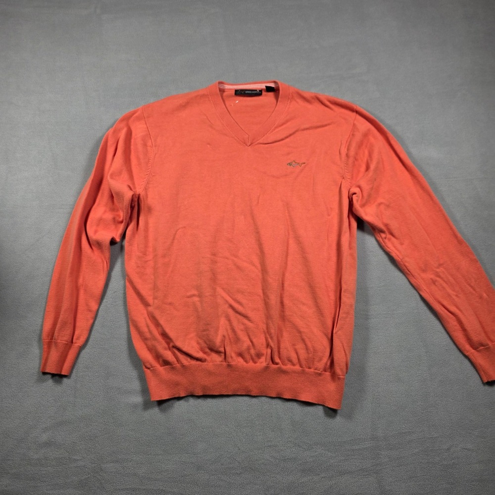 Greg Norman sweater Mens Extra‎ Large Orange V-Neck Solid